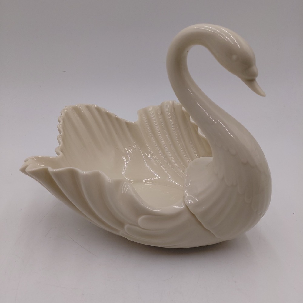 Vtg Lenox Porcelain Swan Bowl Centerpiece Candy Dish Large USA Gold Stamp
